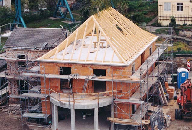 Neubau Zimmermann am Elbhang Foto eines Neubauprojekts